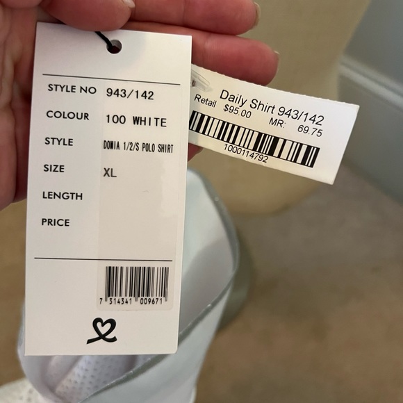 Daily Sports White Short Sleeve Mesh Golf Shirt XL NWT - Picture 4 of 4